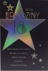 Karnet okazjonalny B6 z koperta 18 urodziny PAN DRAGON HM200-3080