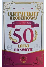 Yeku Karnet Certyfikat Urodzinowy 50 urodziny damskie