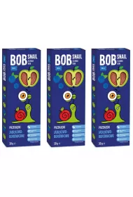 Bob Snail Przekska jabkowo-borwkowa bez dodatku cukru Zestaw 3 x 30 g
