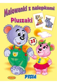Malowanki z nalepkami. Pluszaki