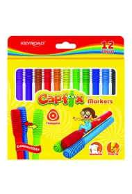 Keyroad Flamastry Capfix Markers zmywalne 12 szt.