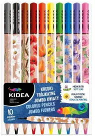 Derform Kredki tr�jk�tne Jumbo Kwiaty 10 szt.