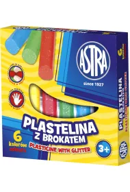 Astra Plastelina z brokatem 6 szt.