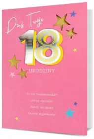 Karnet okazjonalny B6 z kopert� 18 Urodziny PAN DRAGON HM200-2782
