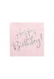 PartyDeco Serwetki Happy Birthday 33x33 cm