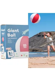 Pi�ka XXL dmuchana bia�o-czerwona 50cm Bs Toys