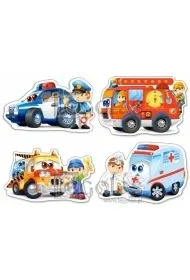 Puzzle konturowe 4w1 - Rescue Services (4+5+6+7 el.) Castorland
