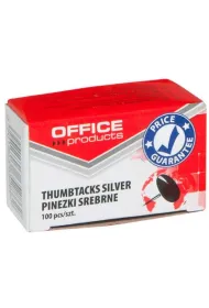 Office Products Pinezki srebrne w pude�ku 100 sztuk 10 pude�ek/paczka