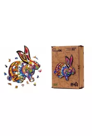 Puzzle drewniane eko 60 el. Puszysty kr�lik A4 PuzzleOK