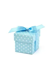 PartyDeco Pude�eczka w kropki b��kit 10 szt.