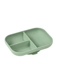 Beaba Silikonowy talerzyk z przyssawk sage green 450 ml