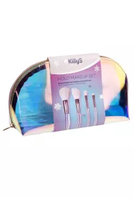 KillyS Holo zestaw pdzli do makijau + kosmetyczka 4 szt.