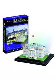 Puzzle 3D LED Bia�y Dom 56 element�w Cubic Fun