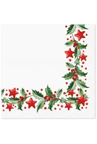 Paw Serwetki BN Lunch Tete a Tete Holly and Stars 33x33 20szt./op.