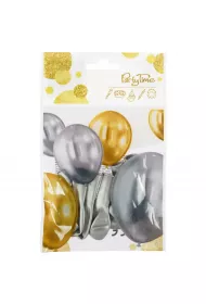 Arpex Balon dekoracyjny Celebrate chrom srebrny 8 szt.