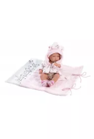 Lalka winylowa Bobas Nica z r�owym kocykiem 40cm Llorens