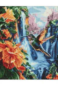Ideyka Diamentowa mozaika - Tropikalny ptak 40x50cm