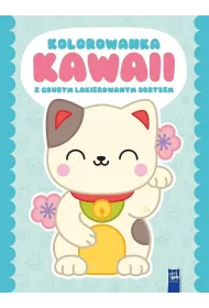 Kolorowanka Kawaii z grubym lakierowanym obrysem. Kot