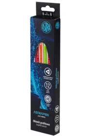 Astra O��wek grafitowy czarne drewno z gumk� 12 szt.