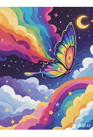 Koh-I-Noor Malowanie po numerach - T�czowy motyl 40x50cm