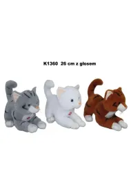 Pluszowy kot z g�osem - 3 kolory - 26cm Sun-Day