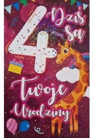 Yeku Karnet Urodziny 4 dziewczynka
