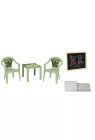 Stolik i dwa krzes�a + tablica pastel zielony 3Toysm