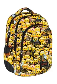 St. Majewski Plecak szkolny 3-komorowy Emoji Yellow