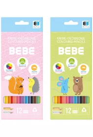 Interdruk Kredki o��wkowe tr�jk�tne B&B Kids Pastel 12 kolor�w