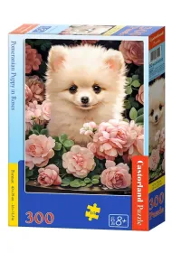 Puzzle 60 el. Pomeranian Puppy in Roses Castorland