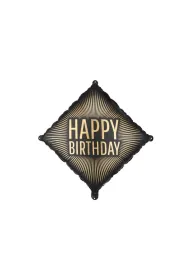 PartyDeco Balon foliowy Happy Birthday 46x46cm