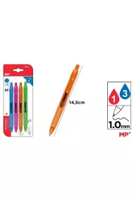 Mp Main Paper D�ugopis czarny 1.0mm 4 kolory korpus�w