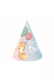 Godan Czapeczki papierowe Kolekcja Happy Birthday - lisek 6 szt.