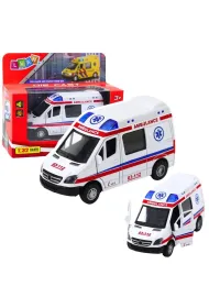 Karetka ambulans metalowy z nap�dem Pull Back LeanToys