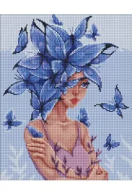 Ideyka Diamentowa mozaika - Motyle my�li z kryszta�kami 40x50cm