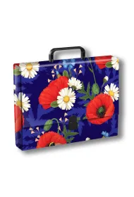 Penmate Teczka z r�czk� a4 t0126 kwiaty polskie maki w fiolecie folia mat nierysuj�ca