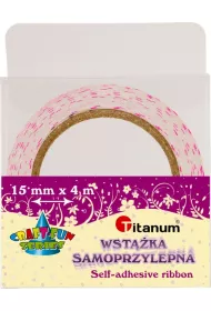 Titanum Wst��ka samoprzylepna w r�owe groszki 15mm x 4m