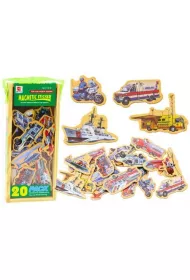 LeanToys Magnesy drewniane Pojazdy 20 szt.