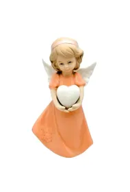 Figurka Anio�ek porcelanowy pomara�czowy 14cm