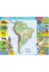 Puzzle ramkowe 72 el. Ameryka Poudniowa mapa fizyczna Demart