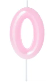 �wieczka na tort - cyferka Candy 0 r�owa 6cm