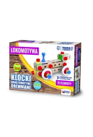 Nauka i zabawa Klocki konstrukcyjne drewniane Lokomotywa