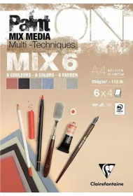 Clairefontaine Blok A4 papier�w mix6 250g 24ark