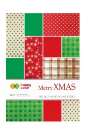 Happy Color Blok Effect Merry Christmas 10 kartek