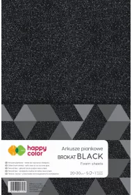 Happy Color Arkusze piankowe brokatowe A4, czarne, 5 arkuszy 5 szt.