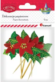 Titanum Papierowe ozdoby 3D na piku poinsecje 6 szt