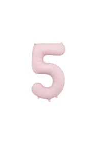 PartyDeco Balon foliowy cyfra 5 jasny r�owy 86cm