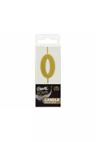 Godan �wieczka piker B&C cyferka 0 metaliczna 9.5x2.3 cm