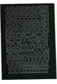 Artdruk Litery samoprzylepne 1 cm 8 arkuszy czarne