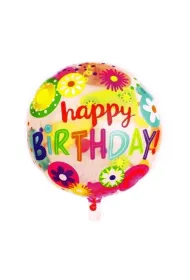 GoParty Balon foliowy okrag�y Kwiatki 46cm